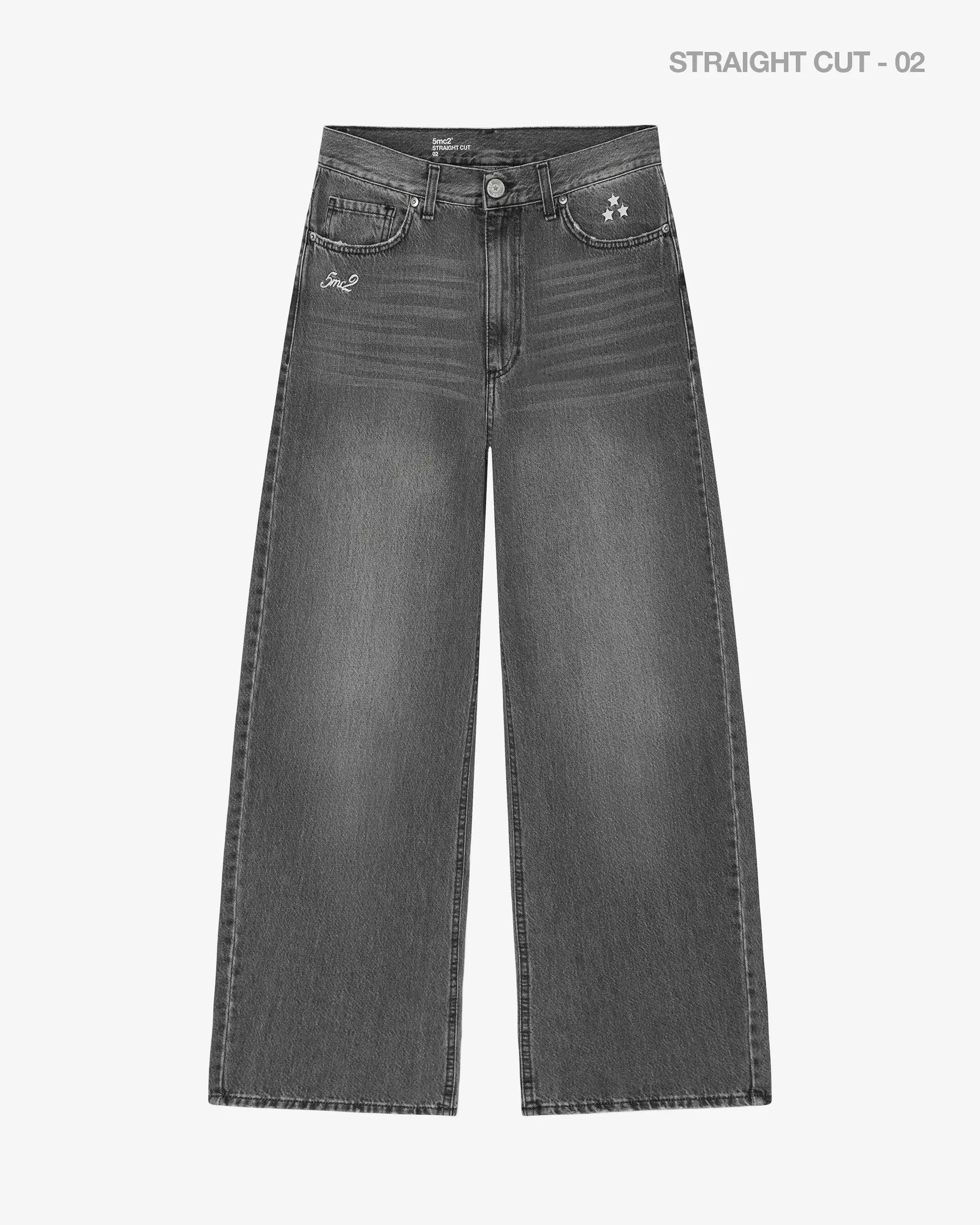 Washed Grey Denim Pants - 5mc2™