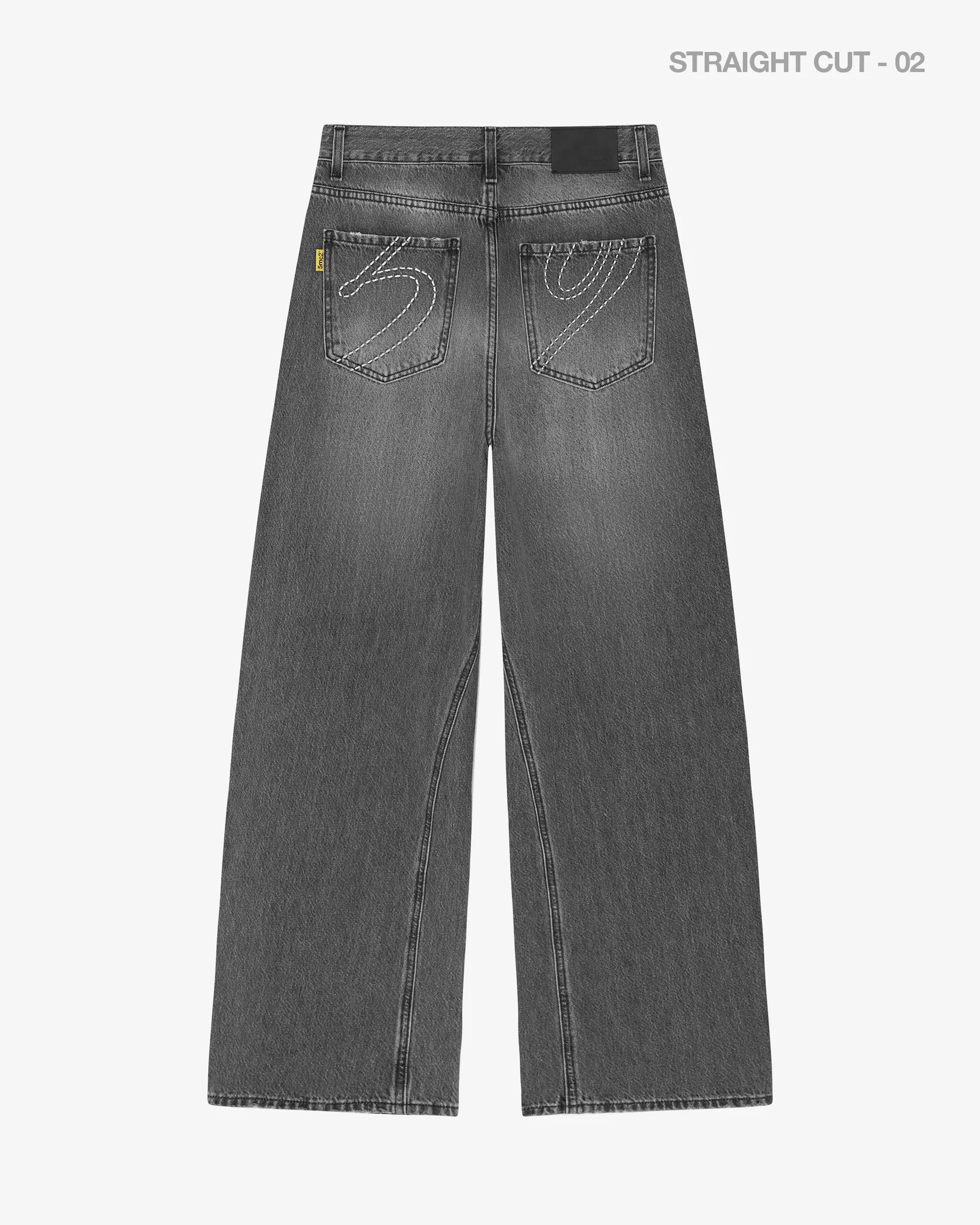 Washed Grey Denim Pants - 5mc2™