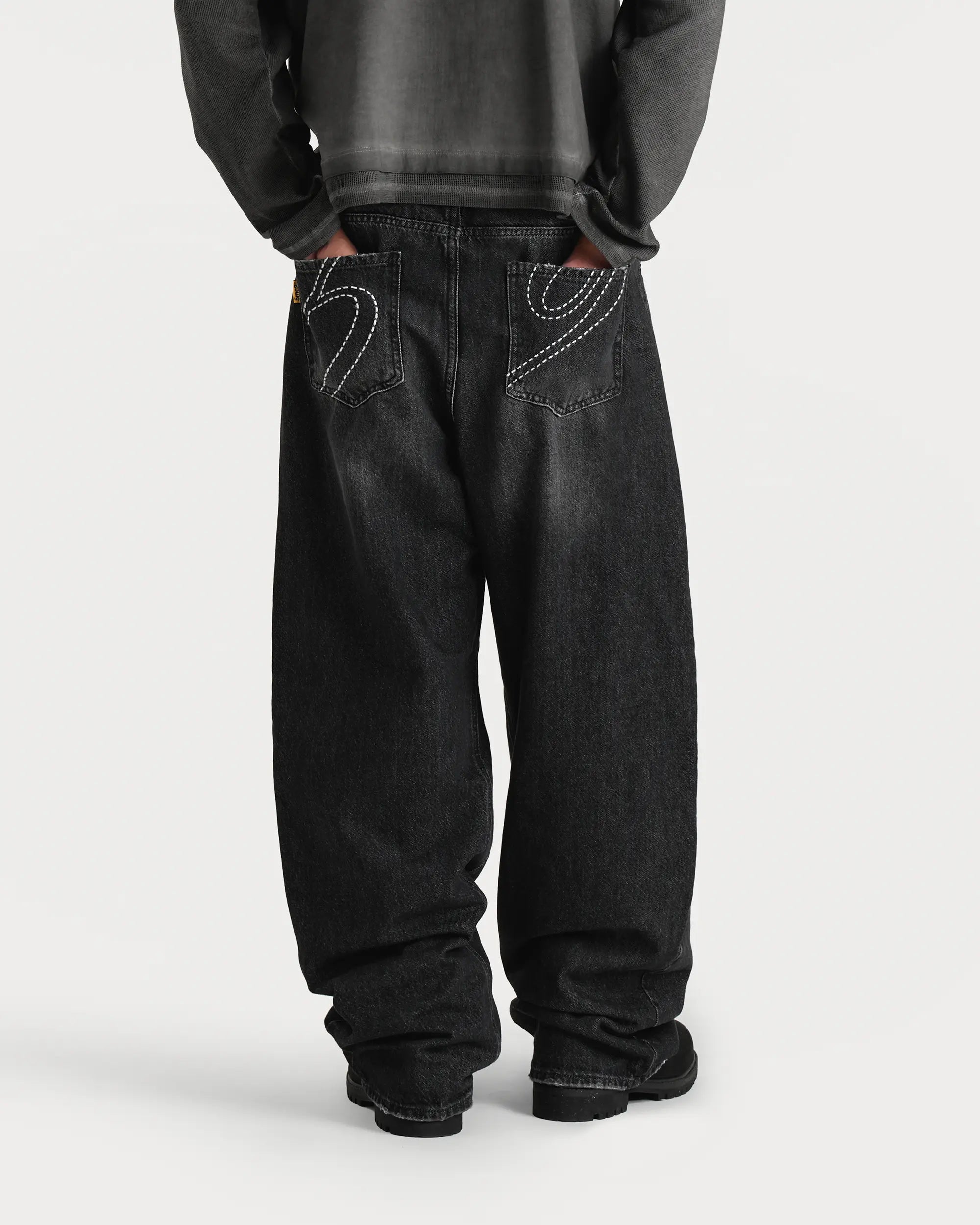 Washed Black Denim Pants - 5mc2™