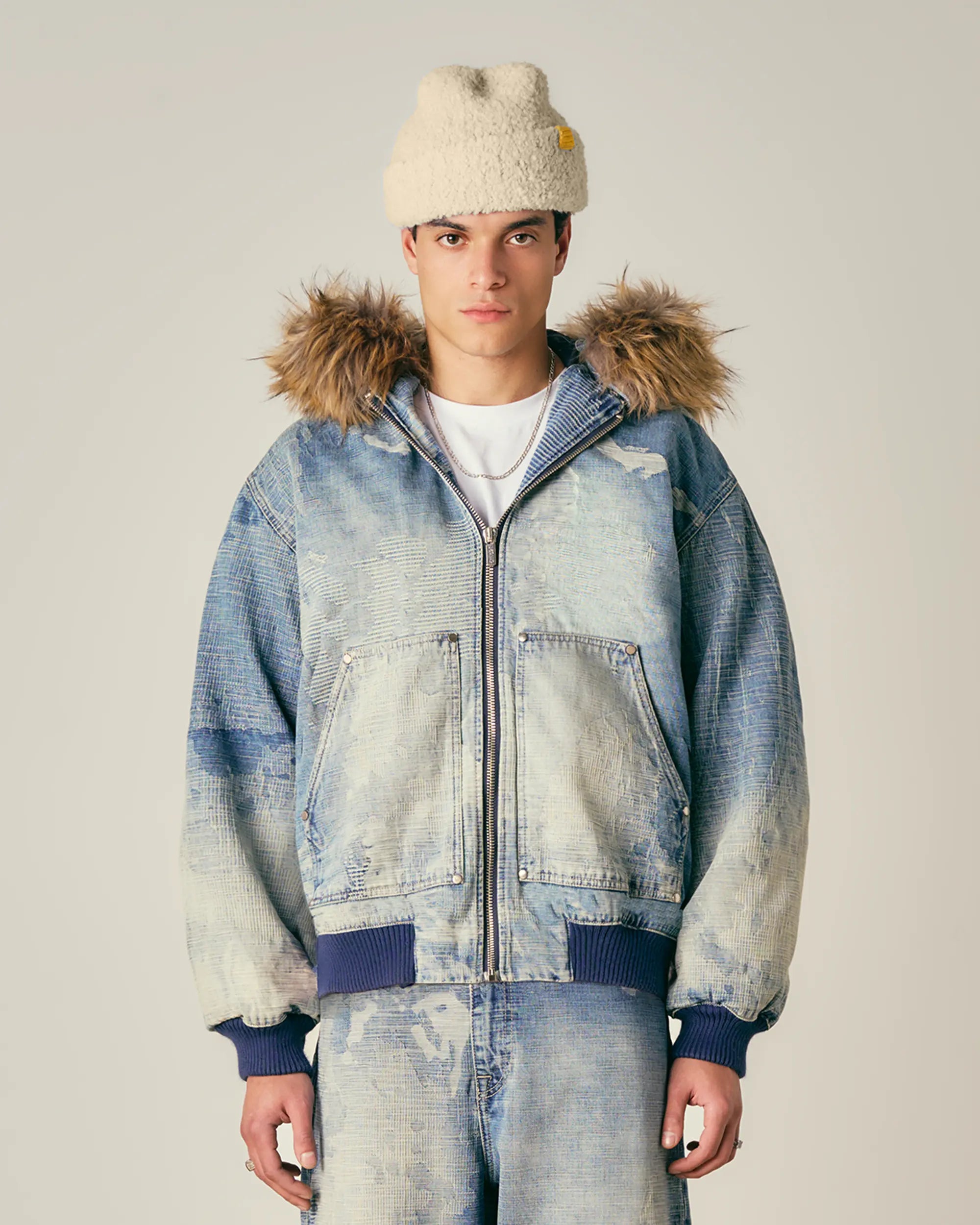 Camo Denim Hooded Jacket