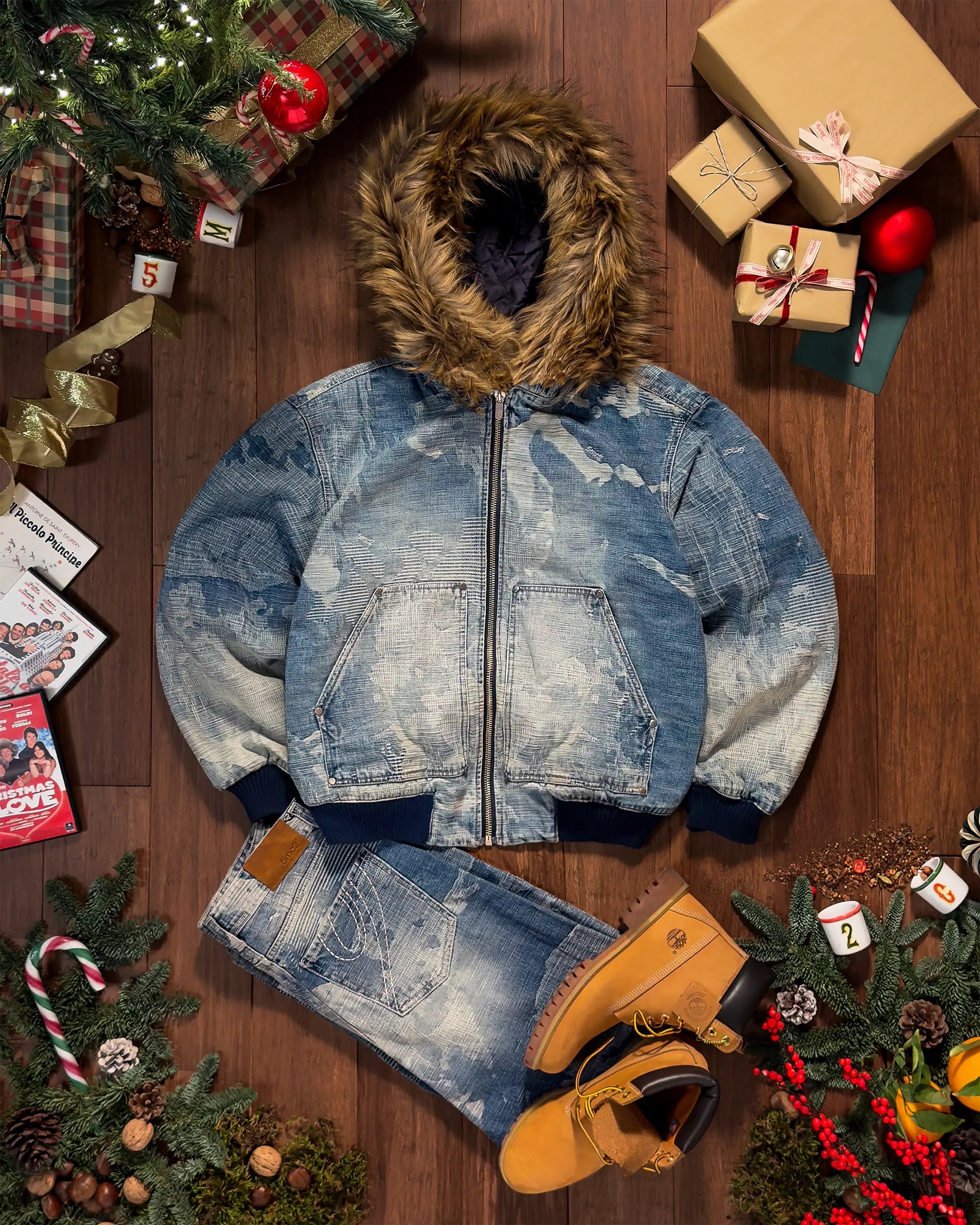 Camo Denim Hooded Jacket