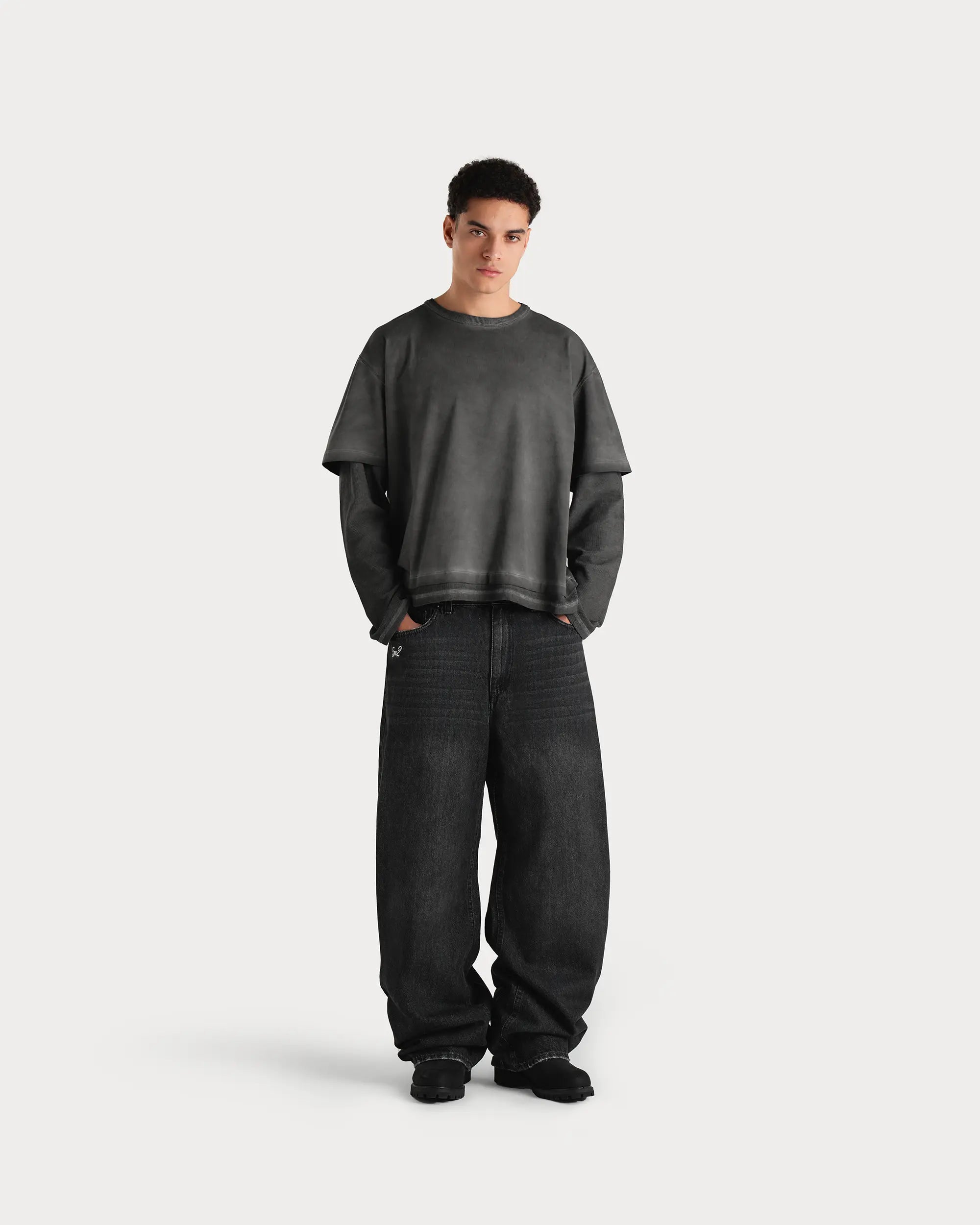 Vintage Black Waffle Double-Sleeve - 5mc2™