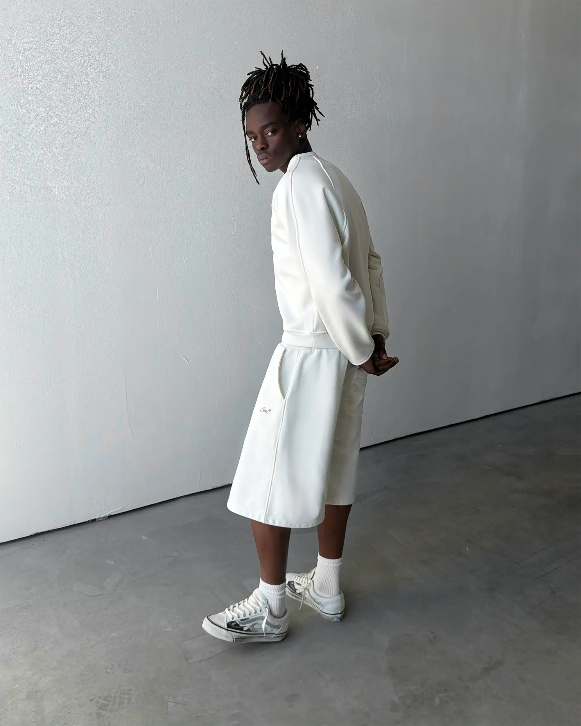 Cloud White Sweatshorts - 5mc2™