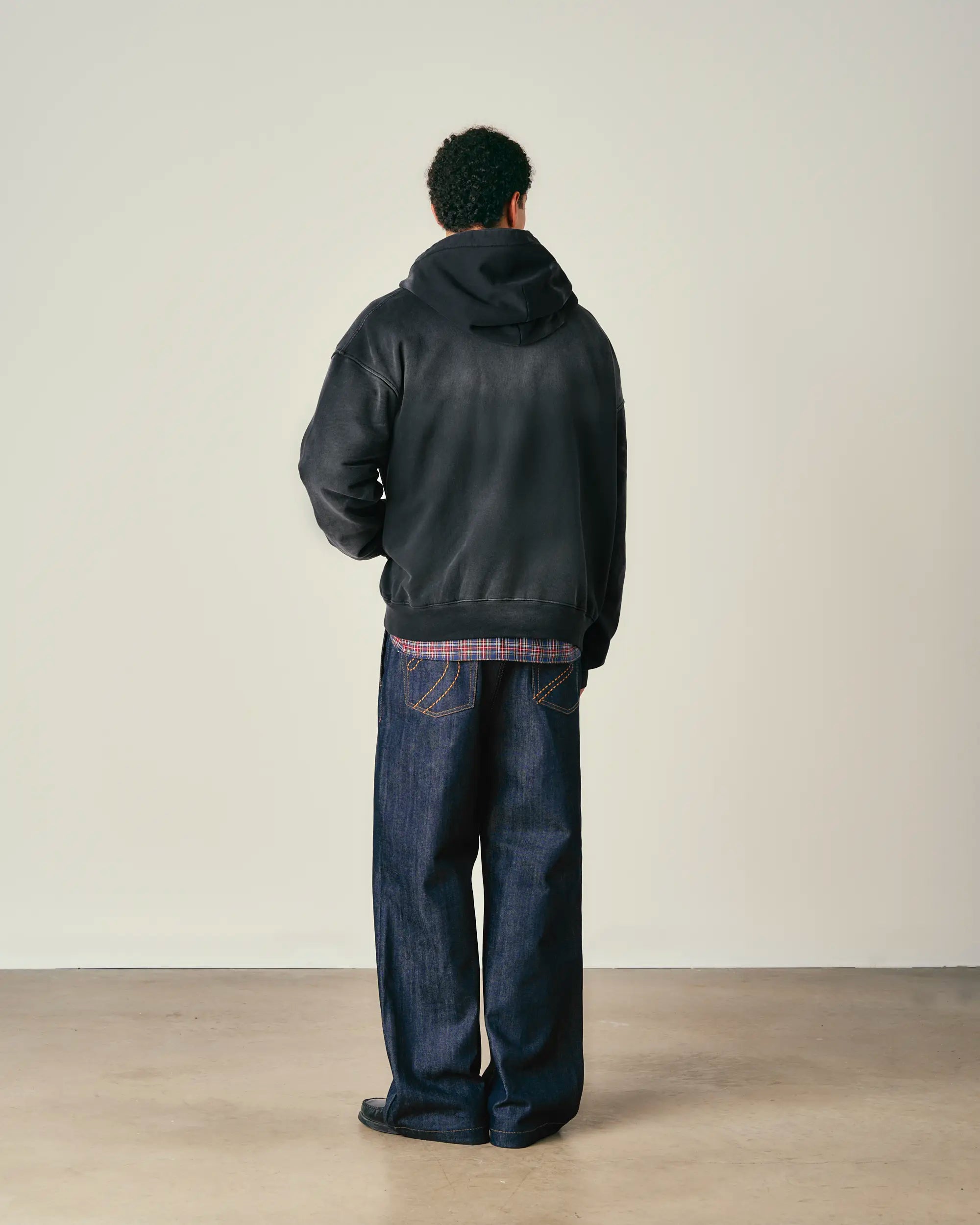 Washed Pin Zip Hoodie