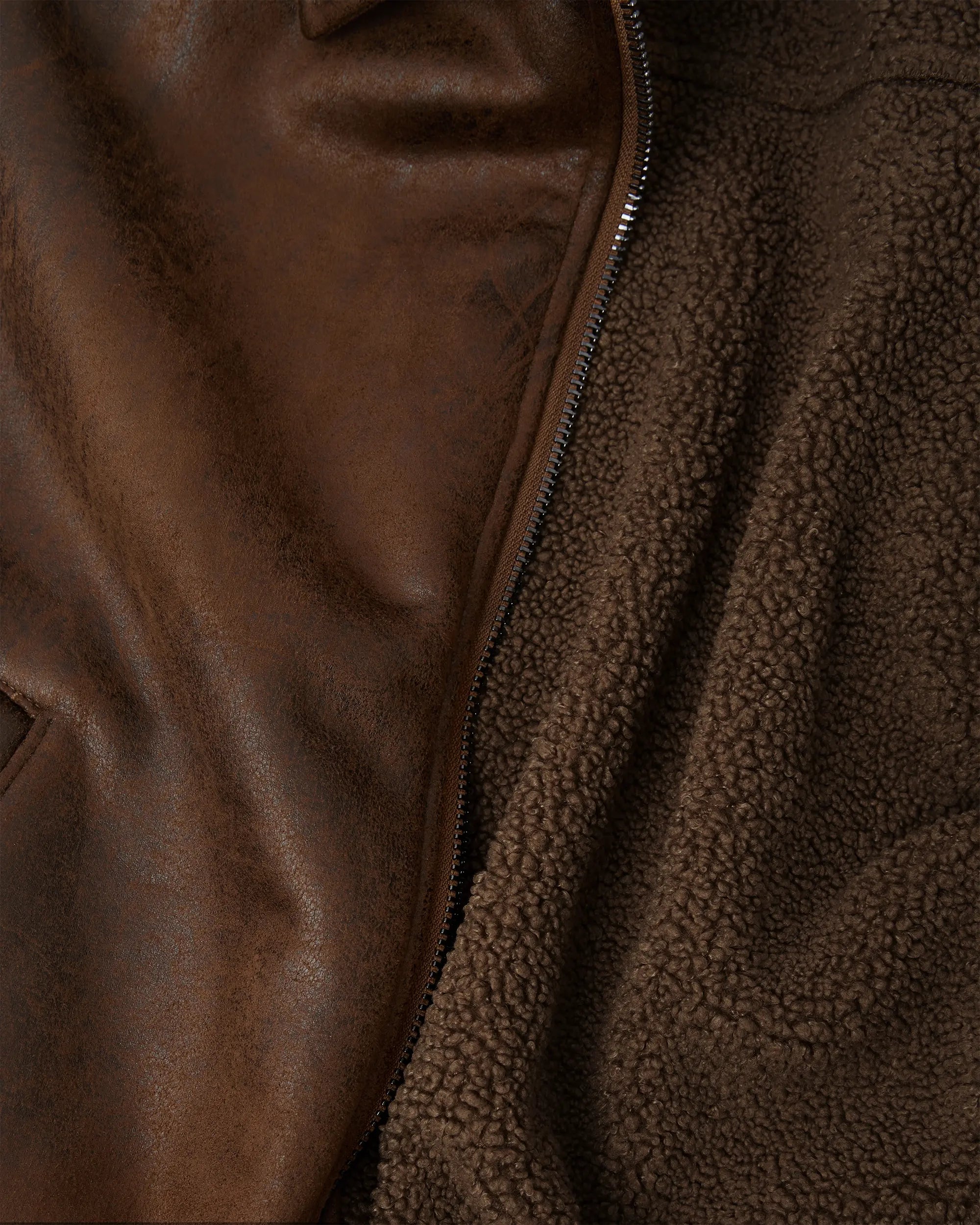 Rust Brown Shearling Aviator Jacket - 5mc2™