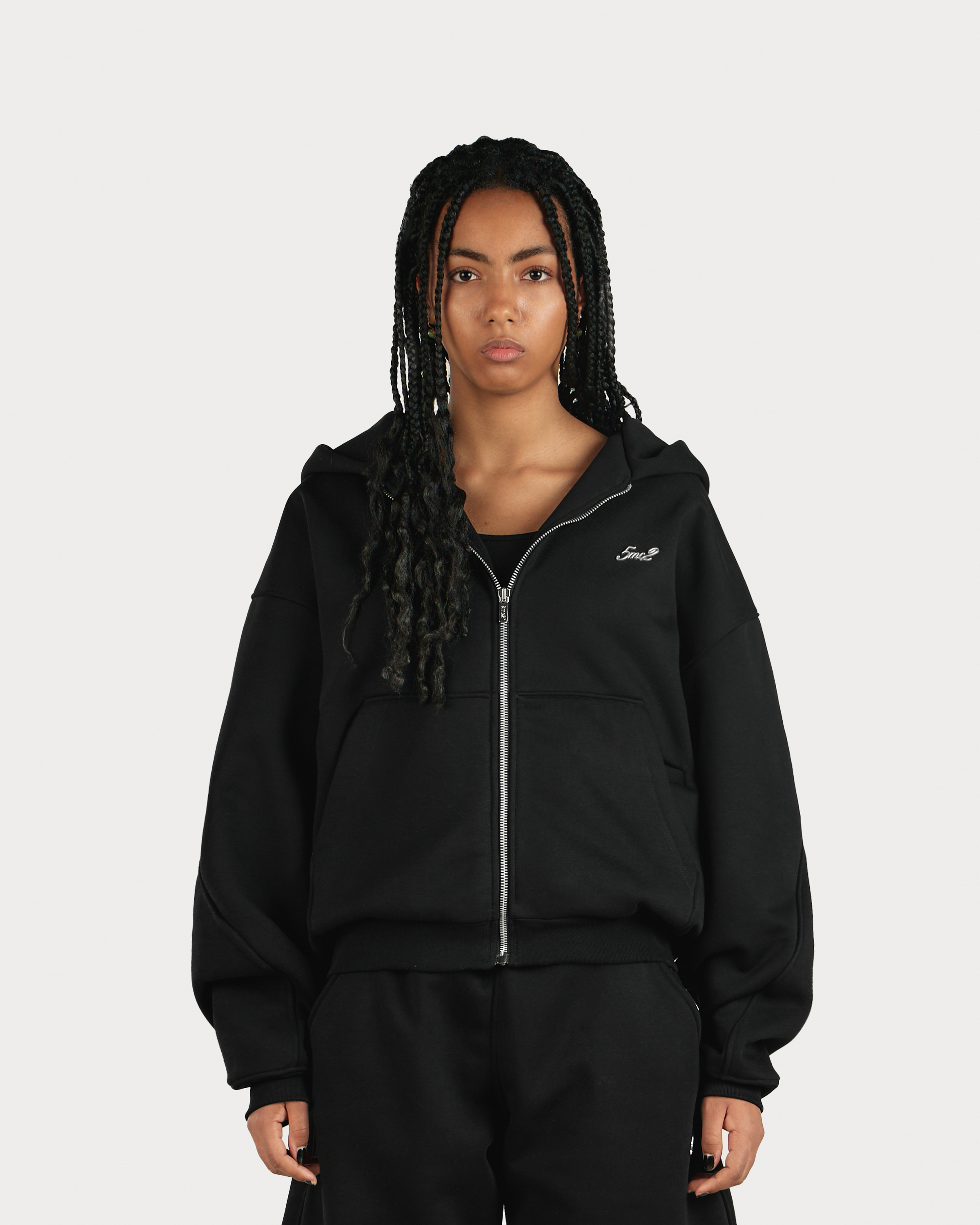 Pitch Black Zip Hoodie - 5mc2™