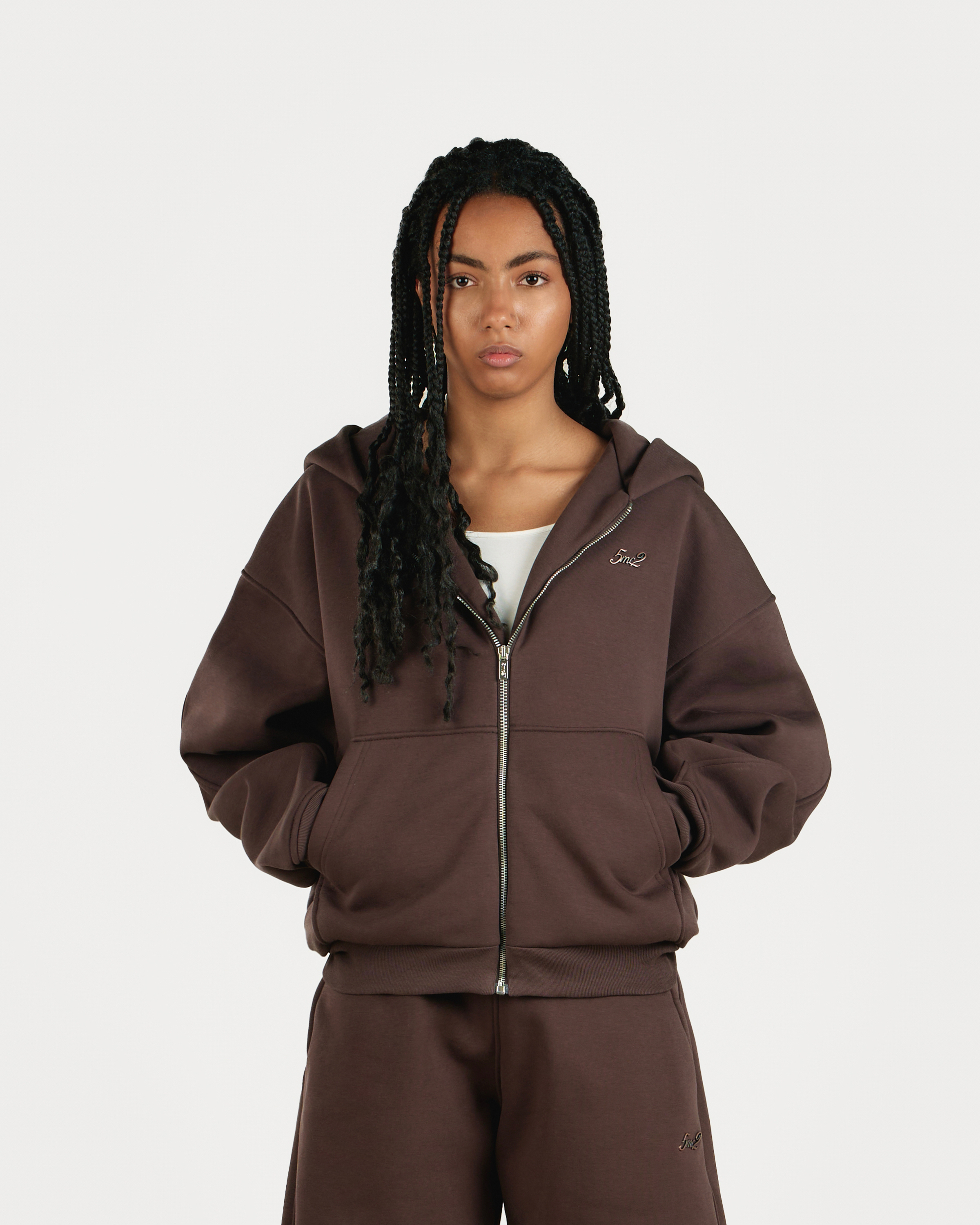 Choco Brown Zip Hoodie - 5mc2™