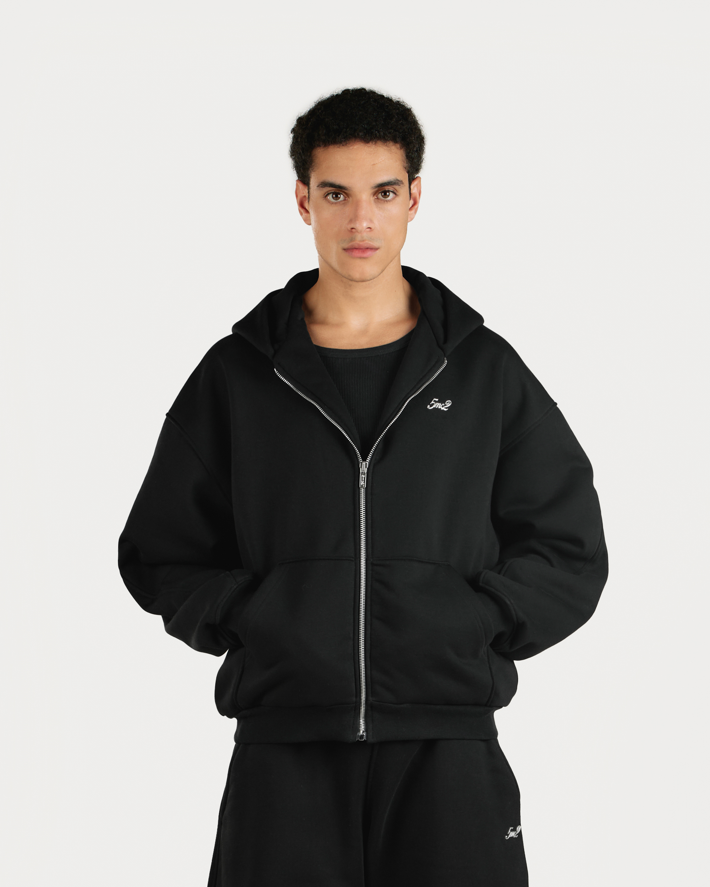 Pitch Black Zip Hoodie - 5mc2™