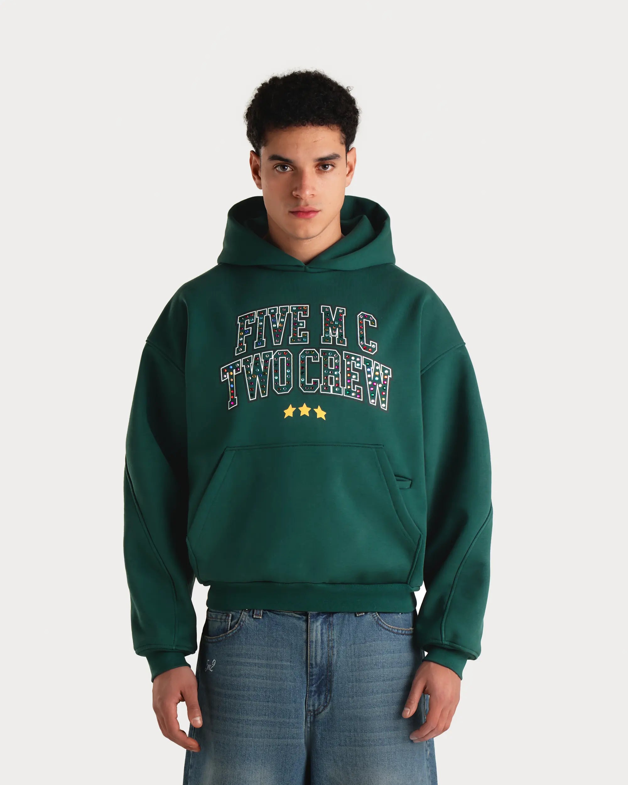 Coral Green Crew Hoodie