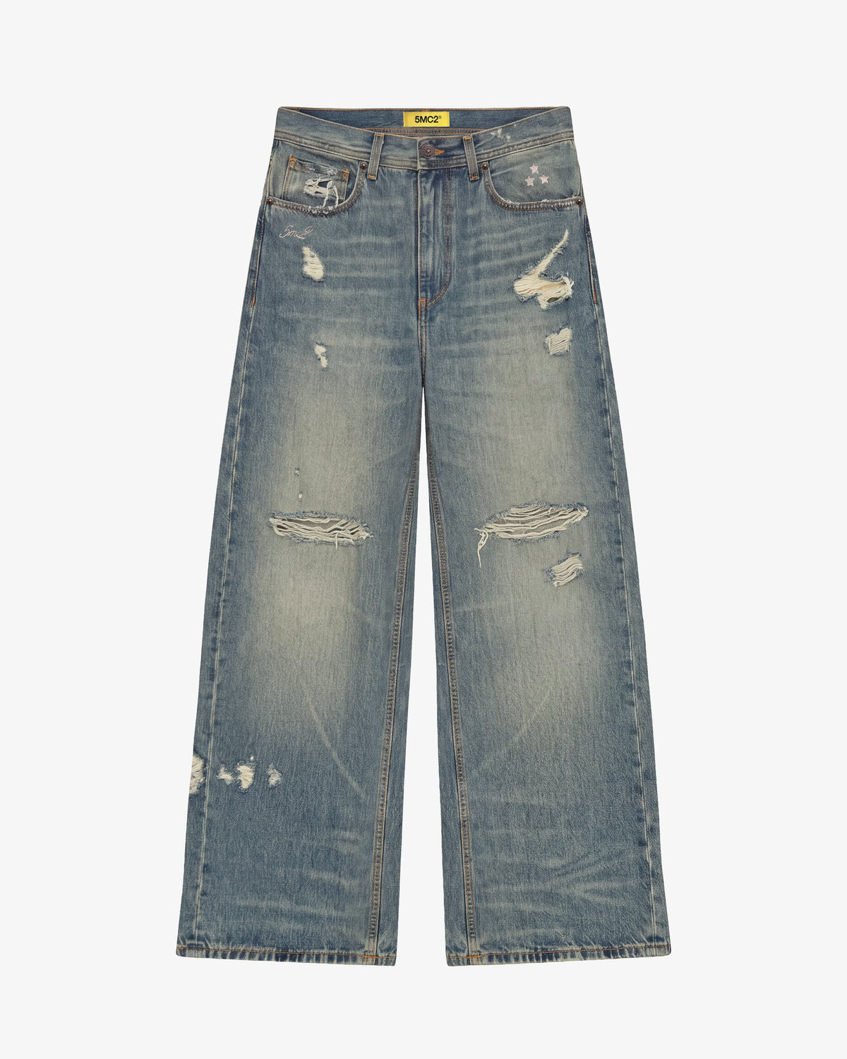 Wide Cut Aged Denim