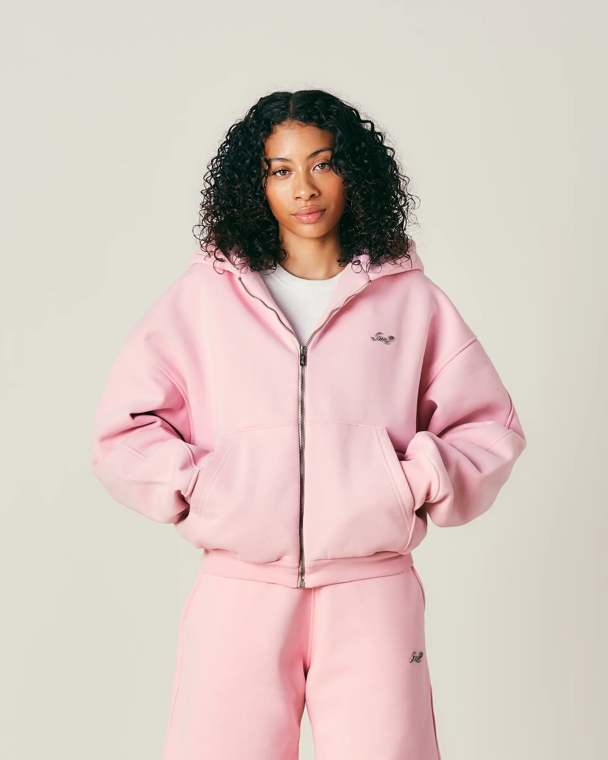 Baby Pink Zip Hoodie