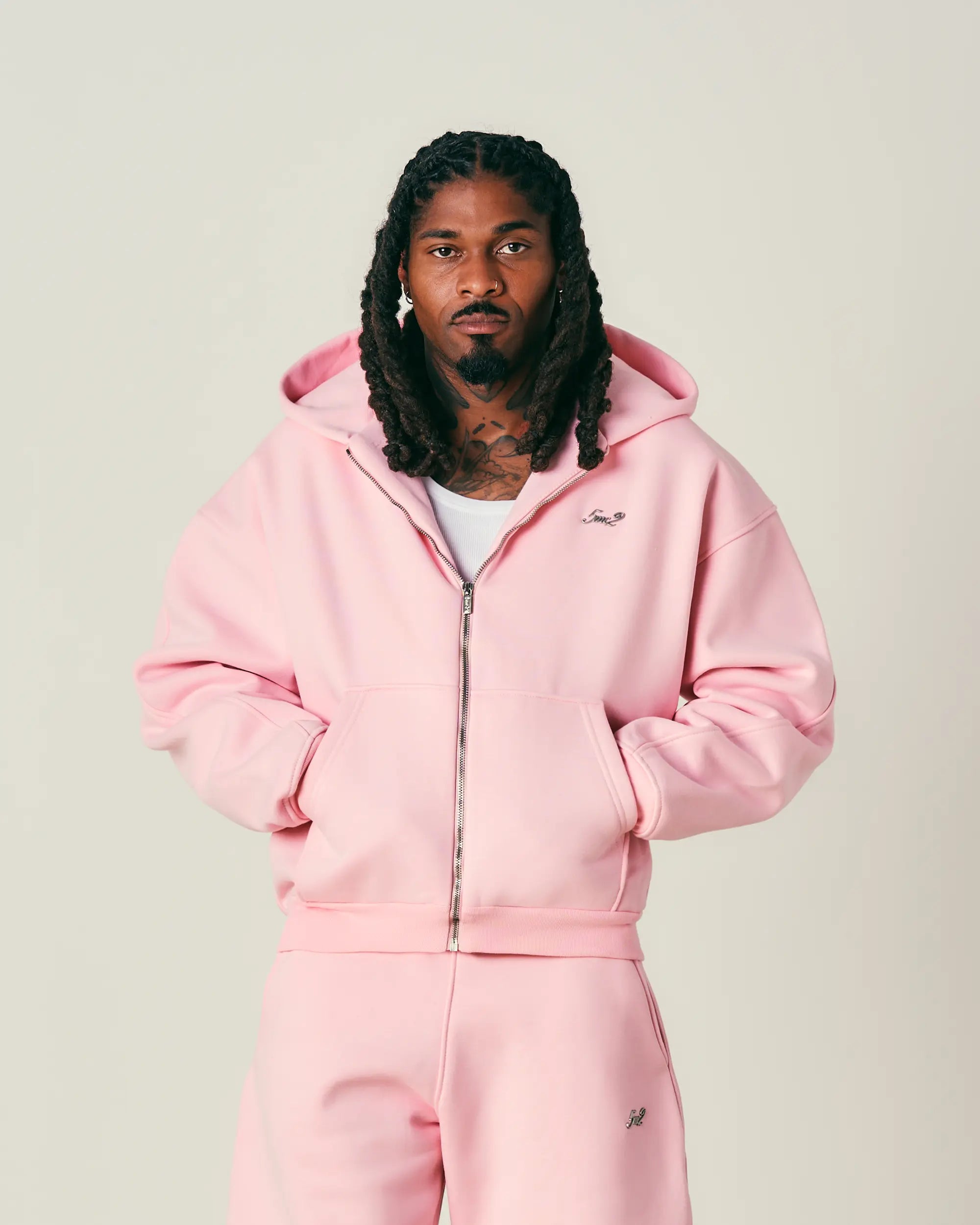 Baby Pink Zip Hoodie
