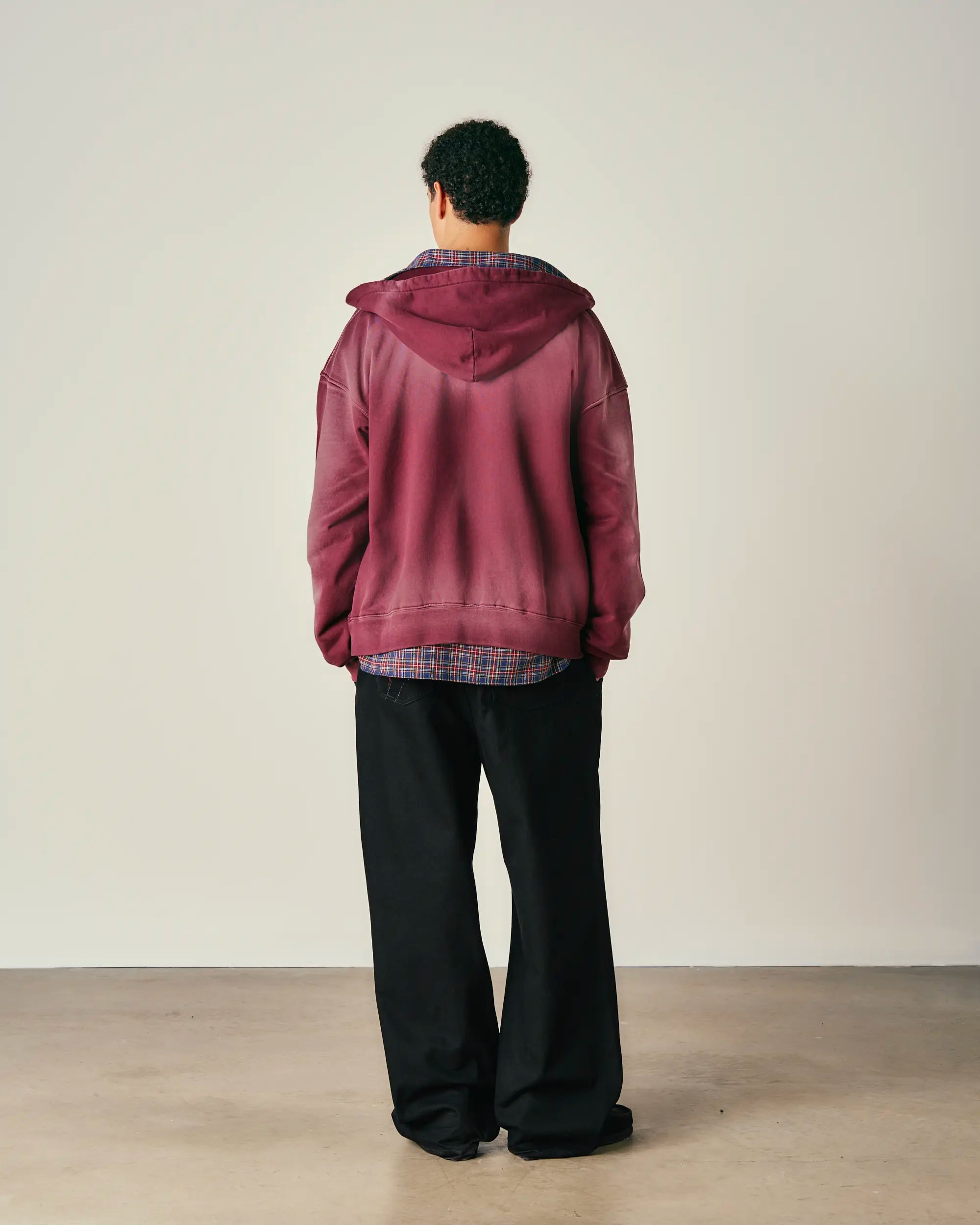 Washed Pin Zip Hoodie