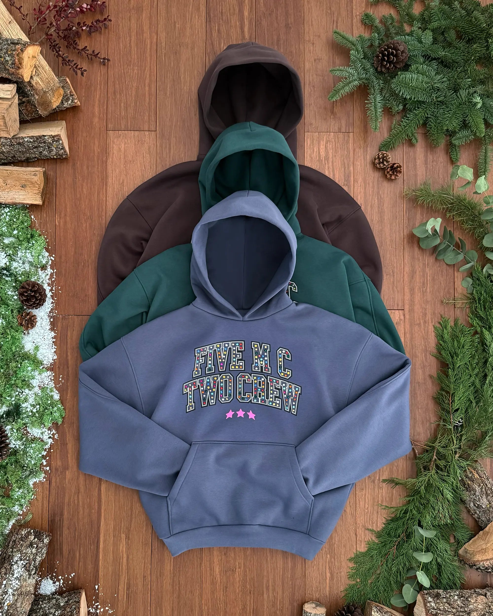 Coral Green Crew Hoodie