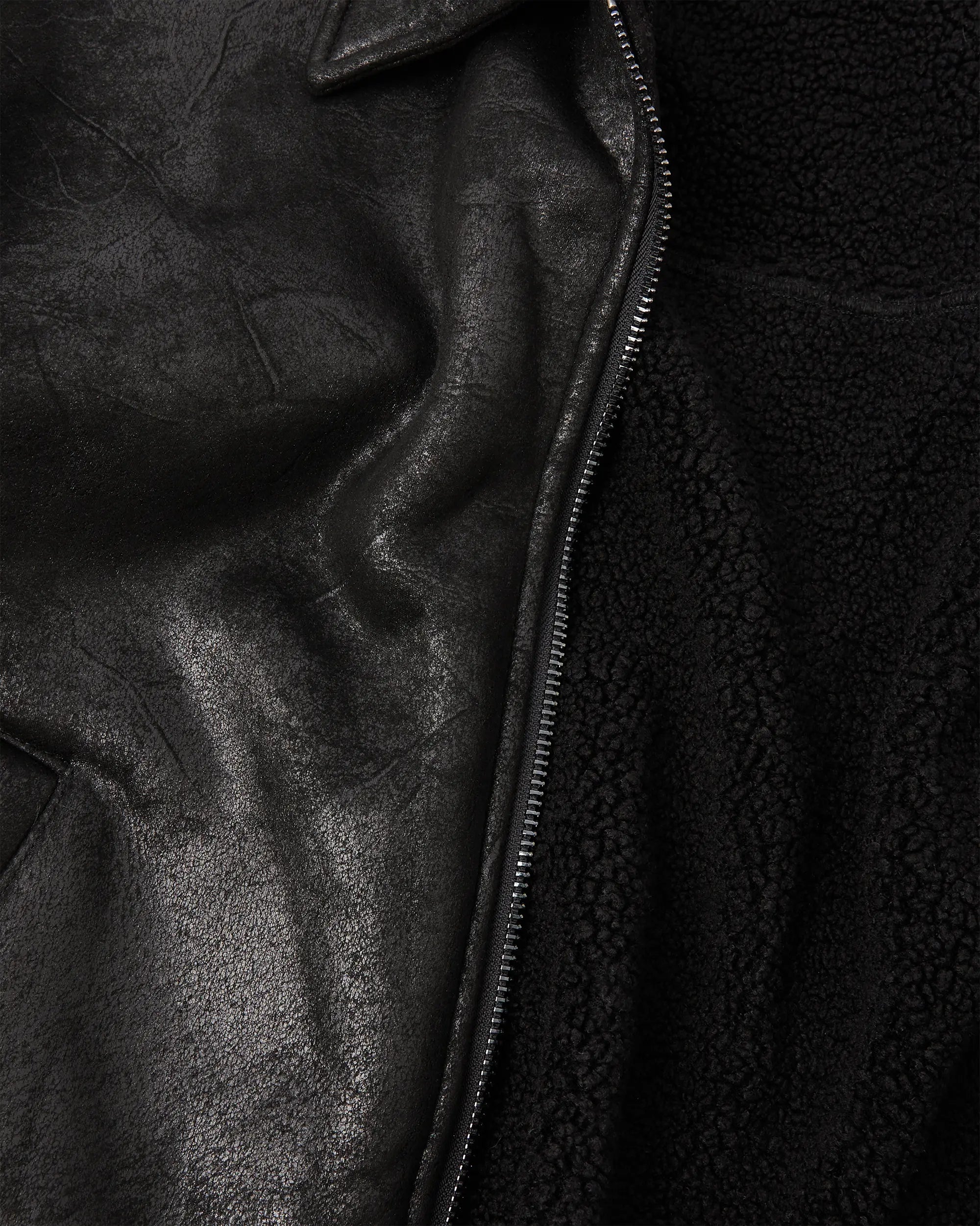 Rust Black Shearling Aviator Jacket