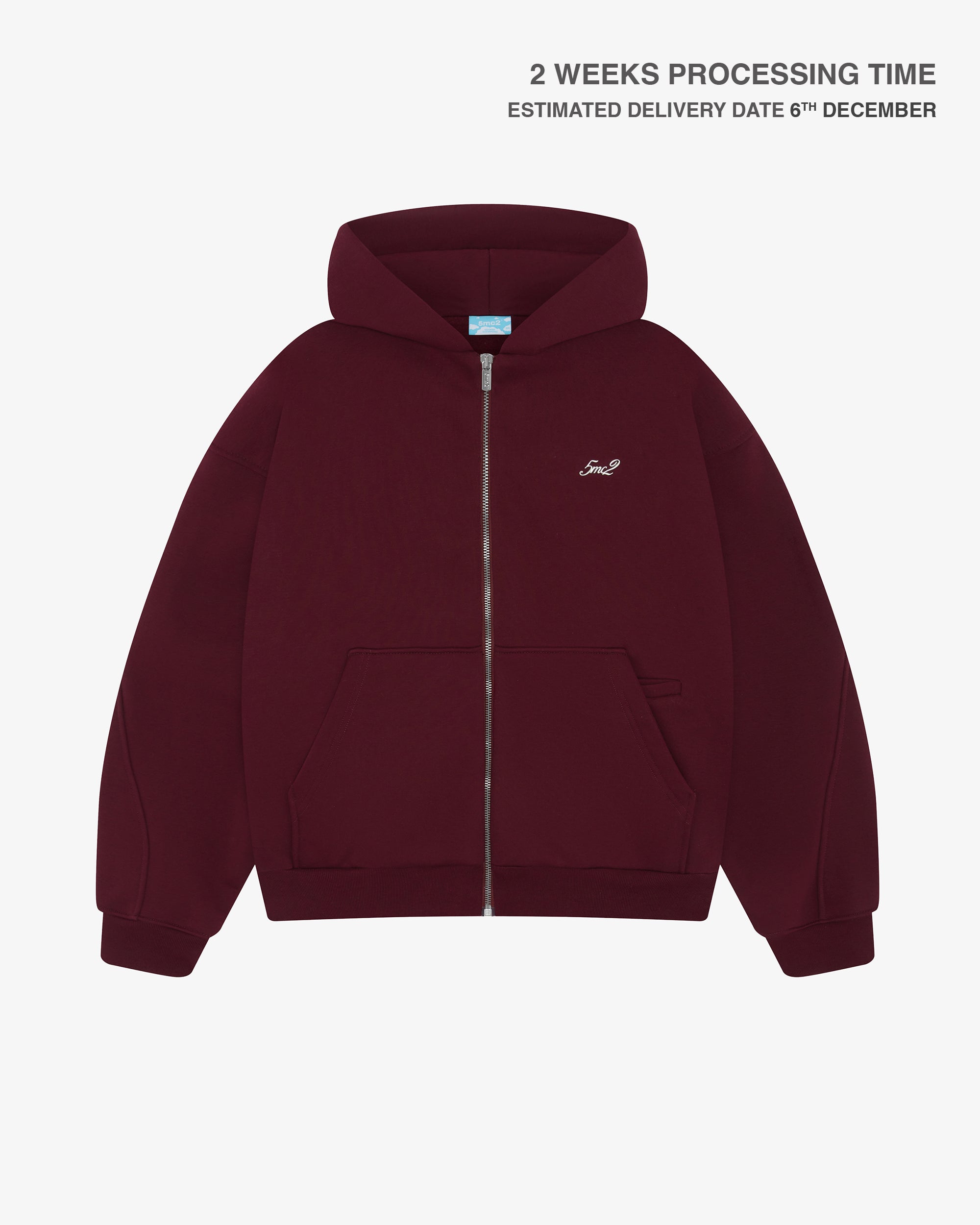 Bordeaux Zip Hoodie