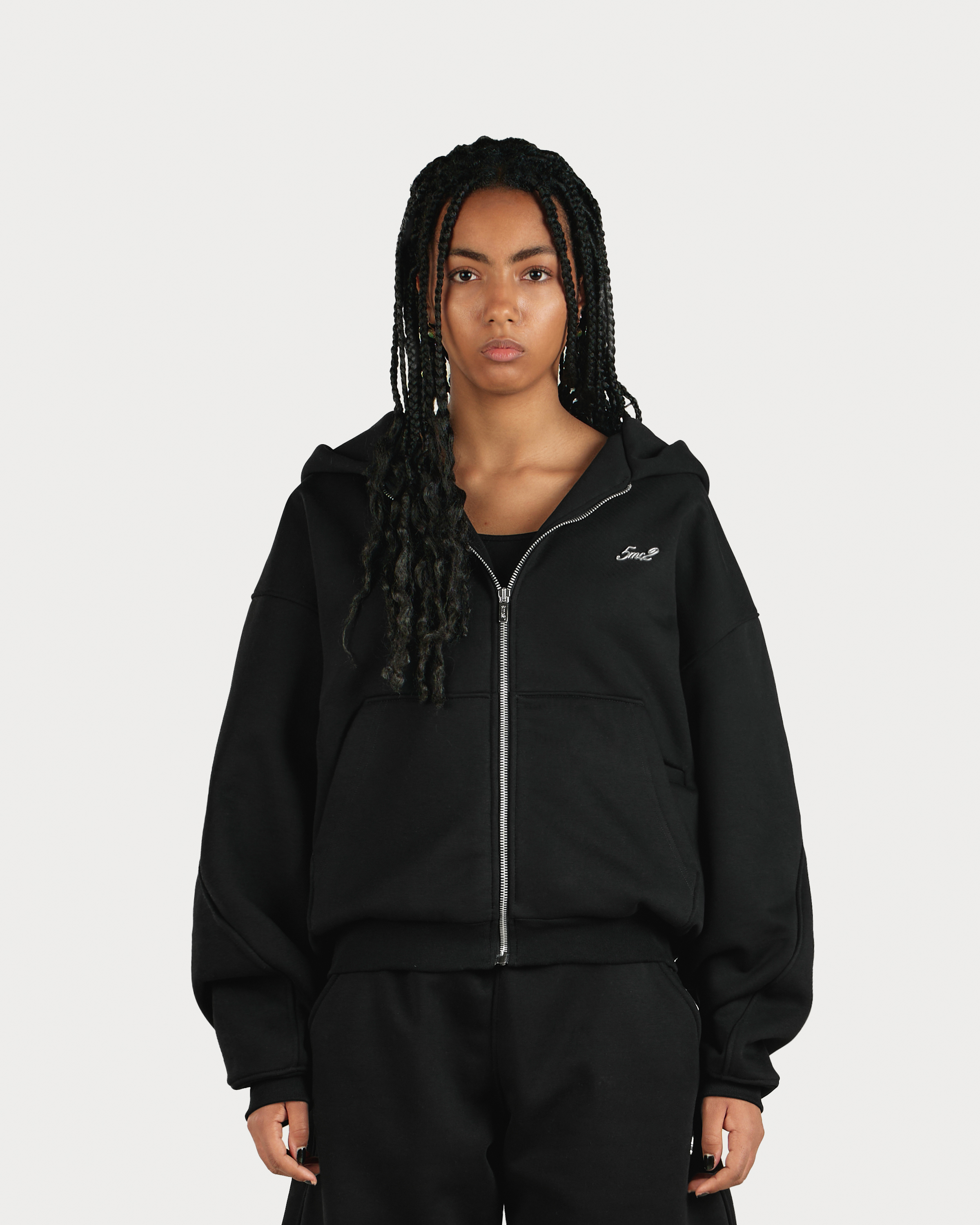 Pitch Black Zip Hoodie